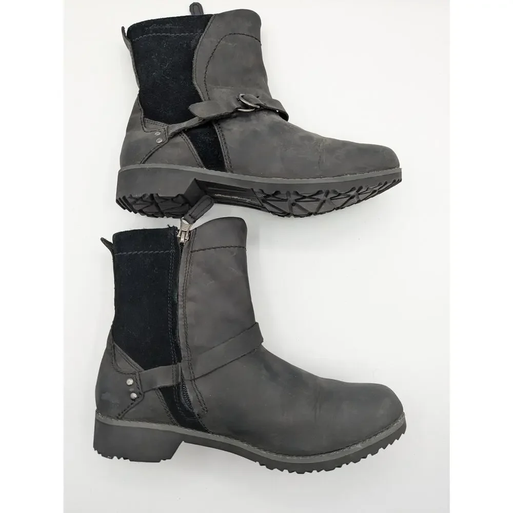 Eddie Bauer | Covey 2.0 Winter Ankle Boots Brown Leather Side Zip | US 9